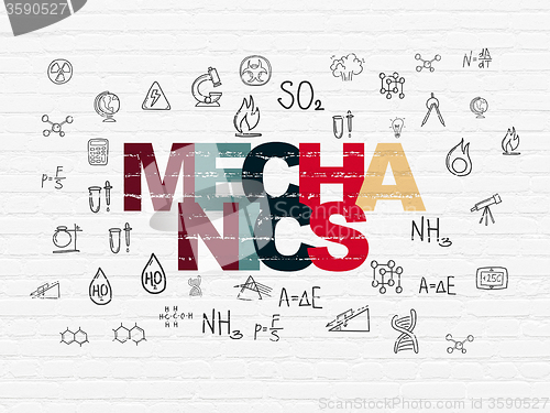 Image of Science concept: Mechanics on wall background