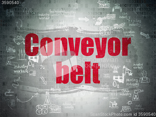Image of Industry concept: Conveyor Belt on Digital Paper background