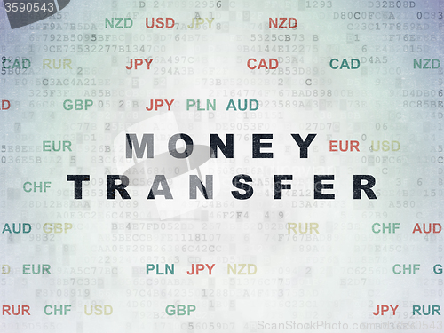 Image of Money concept: Money Transfer on Digital Paper background