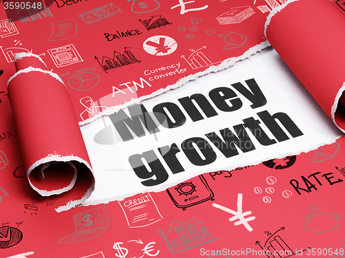 Image of Banking concept: black text Money Growth under the piece of  torn paper