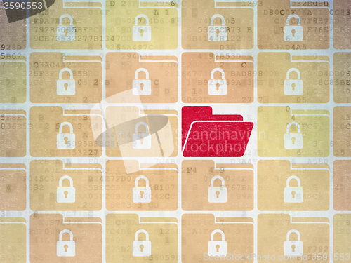 Image of Finance concept: folder icon on Digital Paper background