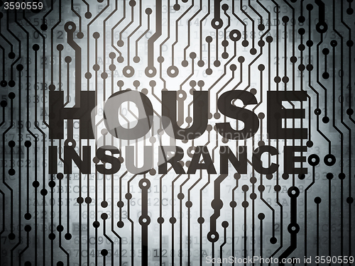Image of Insurance concept: circuit board with House Insurance