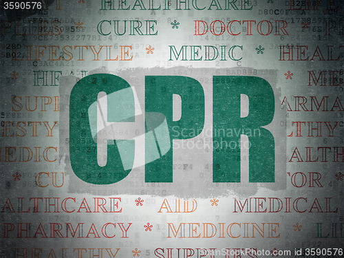 Image of Healthcare concept: CPR on Digital Paper background