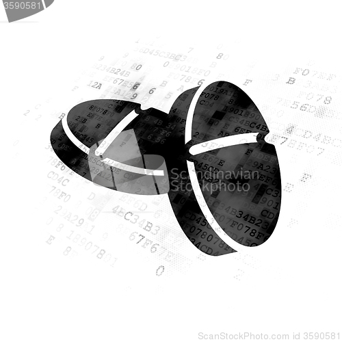 Image of Health concept: Pills on Digital background