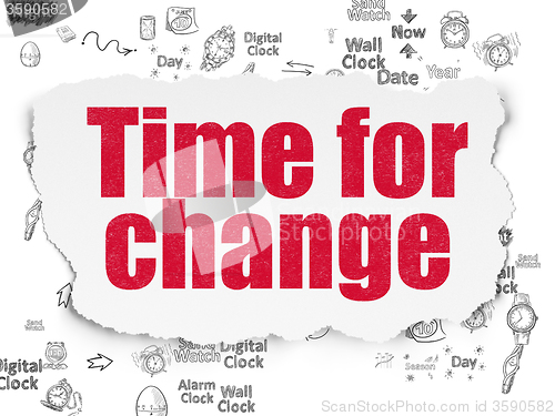 Image of Timeline concept: Time for Change on Torn Paper background