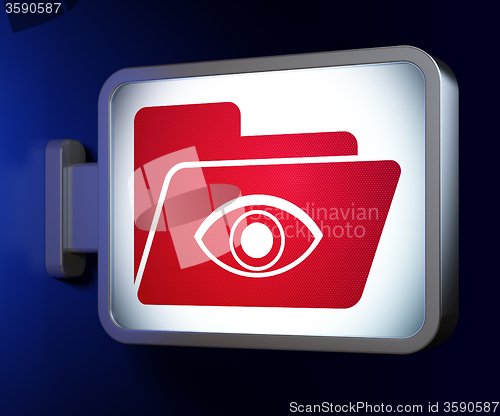 Image of Business concept: Folder With Eye on billboard background