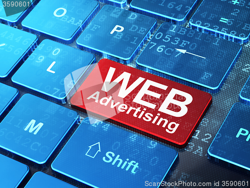 Image of Advertising concept: WEB Advertising on computer keyboard background