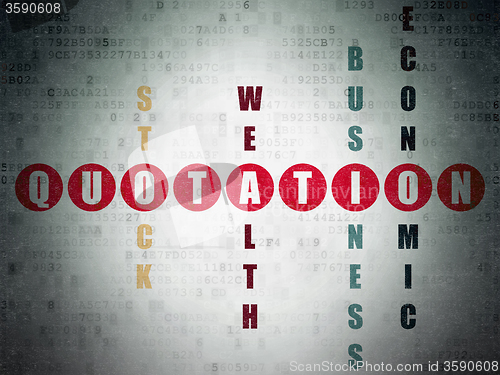Image of Currency concept: Quotation in Crossword Puzzle