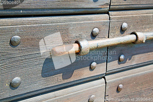 Image of europe   in   antique close  and rusty lock  closeup