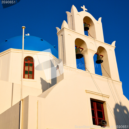 Image of in santorini greece old construction and the sky