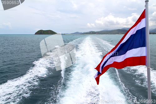 Image of  myanmar kho samui bay isle waving flag    