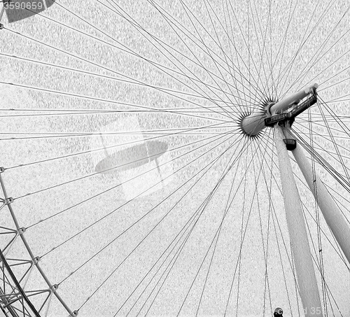 Image of london eye in the spring sky and white clouds