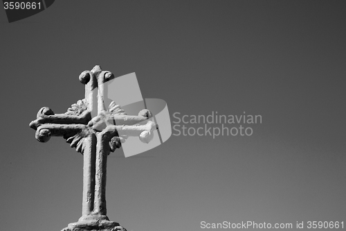 Image of in europe greece a cross the cloudy sky