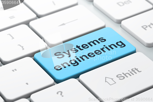 Image of Science concept: Systems Engineering on computer keyboard background