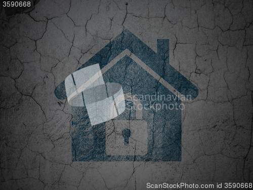 Image of Finance concept: Home on grunge wall background