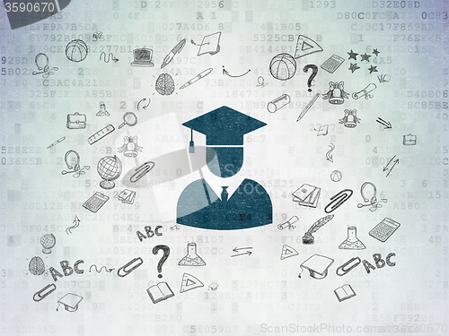 Image of Learning concept: Student on Digital Paper background