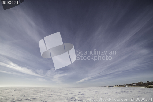 Image of Winter landscape with a very beautiful sky