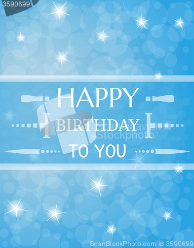 Image of birthday card with shinning stars