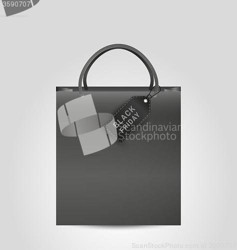 Image of shopping paper bag and black friday