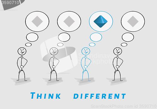 Image of think different, 2D vs 3D