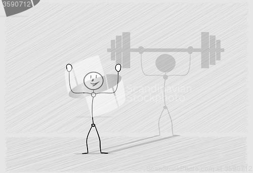 Image of man with shadow dumbbell