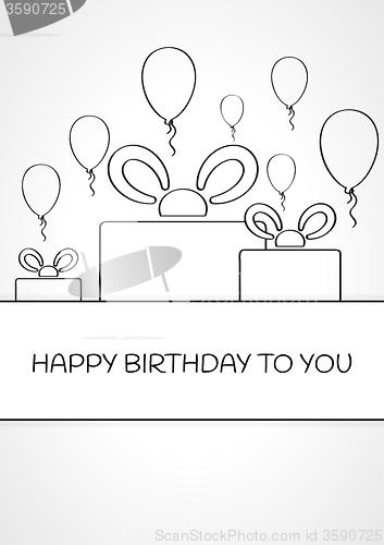 Image of linear birthday card
