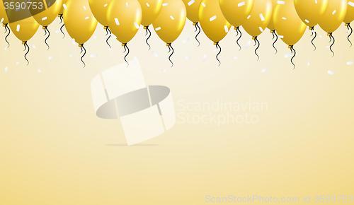 Image of balloons on yellow background