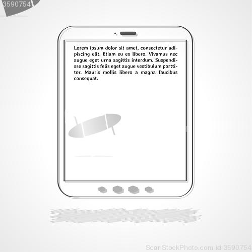 Image of tablet with sample text