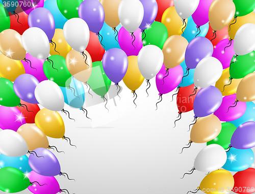 Image of card with many balloons