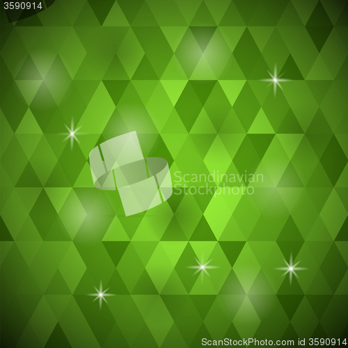 Image of Green Geometric Retro Mosaic Pattern