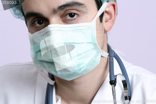 Image of Portrait of a young doctor with stethoscope.