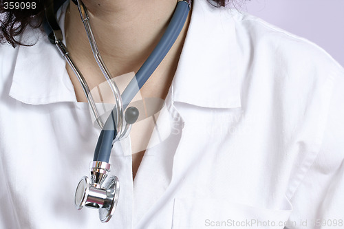 Image of Portrait of a young doctor with stethoscope.