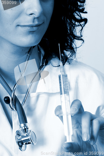 Image of Portrait of a young doctor with stethoscope.