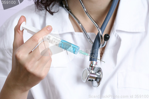 Image of Portrait of a young doctor with stethoscope.