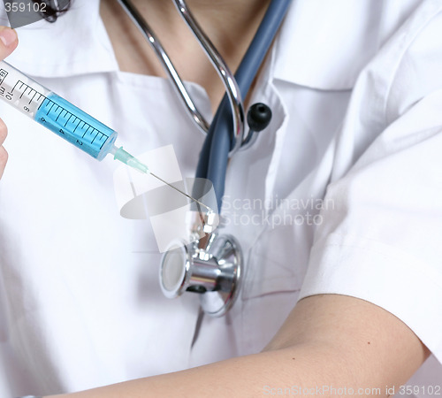 Image of Portrait of a young doctor with stethoscope.