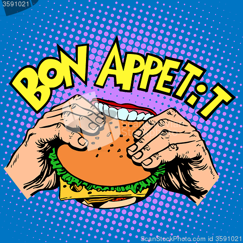Image of Bon appetit Burger sandwich is delicious fast food