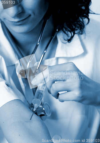 Image of Portrait of a young doctor with stethoscope.