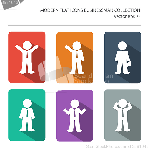 Image of Modern flat icons vector collection with long shadow effect in s