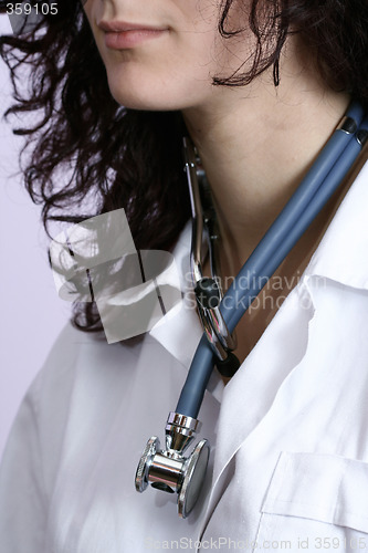 Image of Portrait of a young doctor with stethoscope.