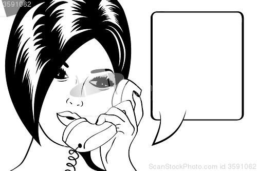 Image of Pop Art illustration of woman with the speech bubble