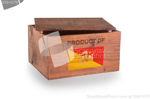 Image of Wooden crate isolated on a white background