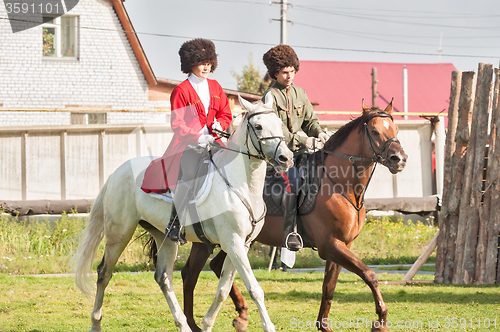 Image of Show of Cossacks on horses. Tyumen. Russia