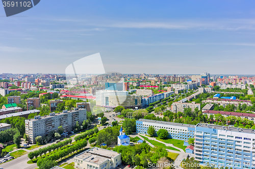 Image of Aerial view on hospital and university. Tyumen