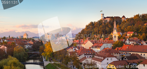 Image of Panorama of Ljubljana, Slovenia, Europe.