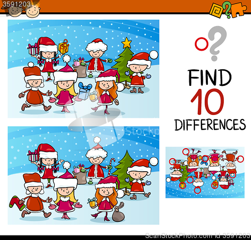 Image of xmas differences task for kids