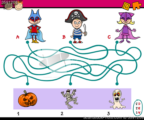 Image of paths puzzle task for kids