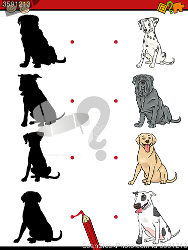 Image of preschool shadow task with dogs