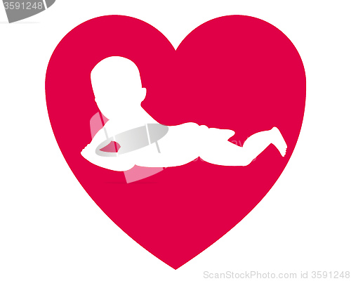 Image of child in the middle of a heart