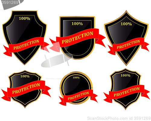 Image of shields with ribbon