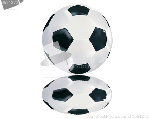 Image of soccer ball with reflection